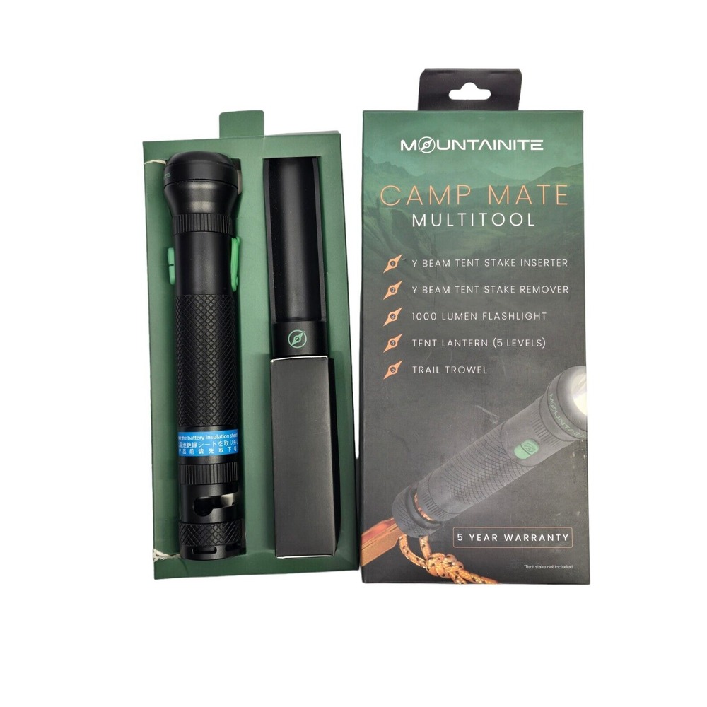 MOUNTAINITE Camp Mate 1000 Lumen Flashlight Multitool Tent Stake Insert Remove‎